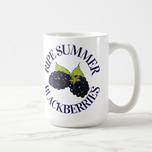 Ripe Summer Blackberries Blackberry Berry Berries Coffee Mug (Right)