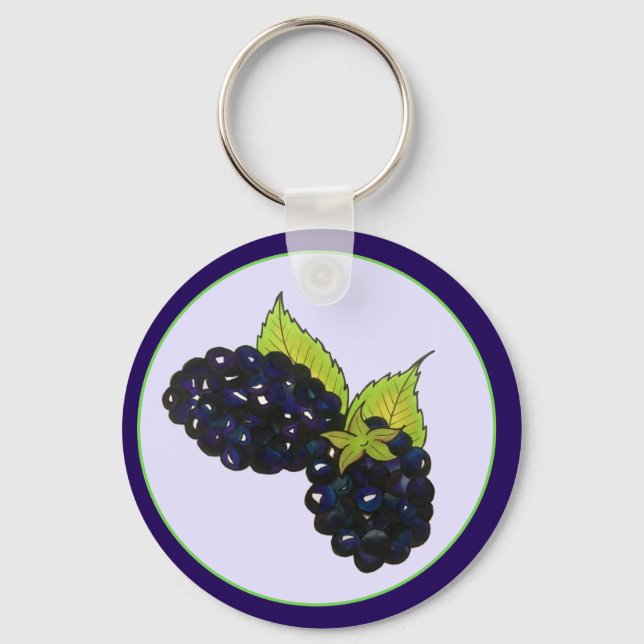 Ripe Summer Blackberries Blackberry Berry Berries Key Ring (Front)