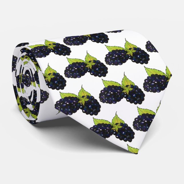 Ripe Summer Blackberries Blackberry Berry Berries Tie (Rolled)