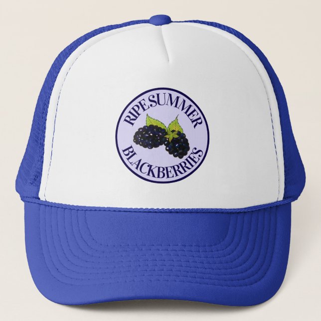 Ripe Summer Blackberries Blackberry Berry Berries Trucker Hat (Front)