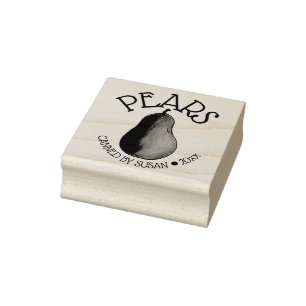 Ripe Summer Green Pear Fruit Pears Canned By Rubber Stamp