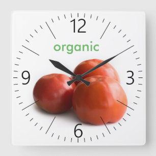 Ripe tomato square wall clock
