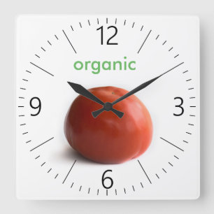 Ripe tomato square wall clock
