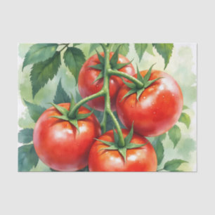 Ripe Tomato Vine Watercolor Fresh Tissue Paper