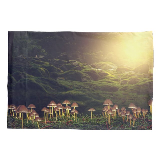 Ripe Wild Mushrooms in the Forest Pillowcase (Back)