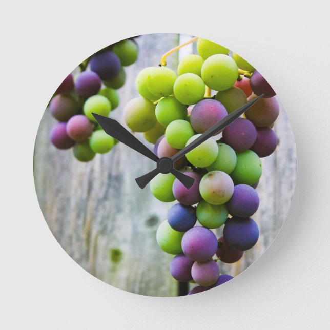 Ripening Grapes Round Clock (Front)