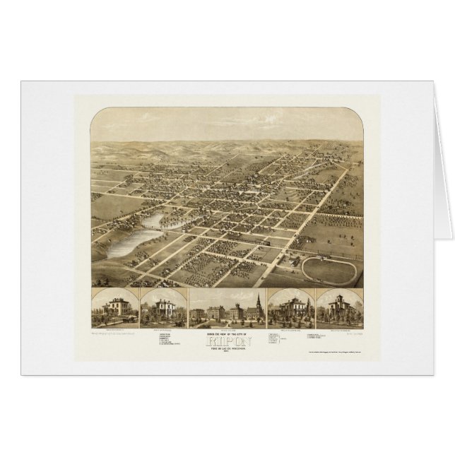 Ripon, WI Panoramic Map - 1867 (Front Horizontal)