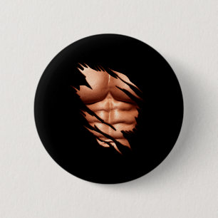 Ripped Abs Clic Funny 6 Cm Round Badge