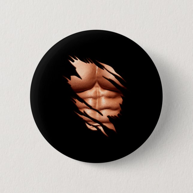 Ripped Abs Clic Funny  6 Cm Round Badge (Front)