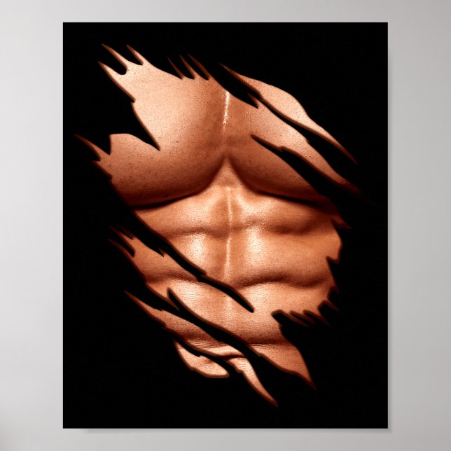 Ripped Abs Clic Funny  Poster (Front)