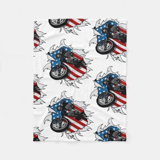 Ripped BMX Bicycle Fleece Blanket (Front)
