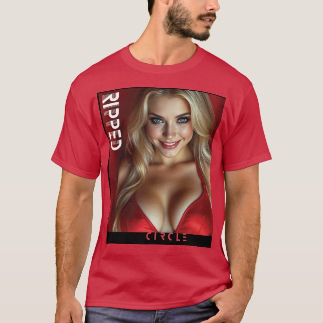 Ripped Circle Beautiful Woman T-Shirt (Front)
