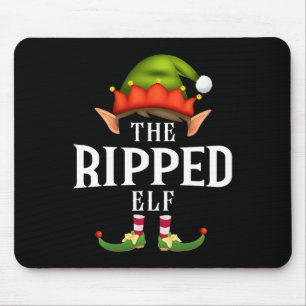 Ripped Elf Group Funny Christmas Pajama Party  Mouse Mat