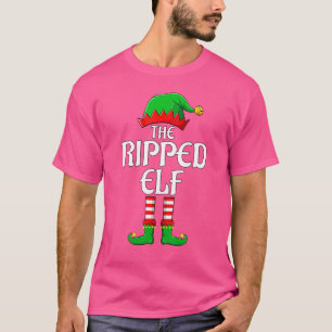 Ripped Elf Matching Family Christmas Pajama T-Shirt