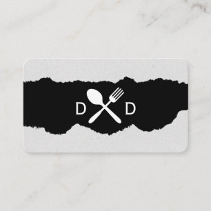 Ripped Food Utensils Business Card