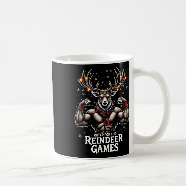 Ripped For The Games Funny Christmas Gym Workout R Coffee Mug (Right)