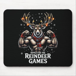 Ripped For The Games Funny Christmas Gym Workout R Mouse Mat