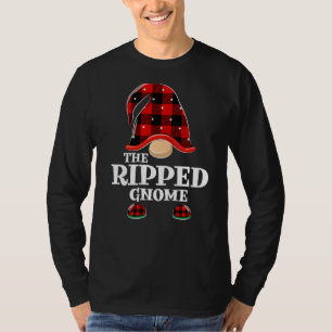 Ripped Gnome Buffalo Plaid Funny Christmas Matchin T-Shirt