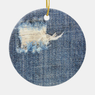 Ripped Jeans Faux Look Ornament