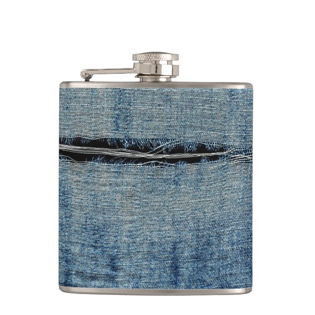 Ripped Jeans Hip Flask (Front)