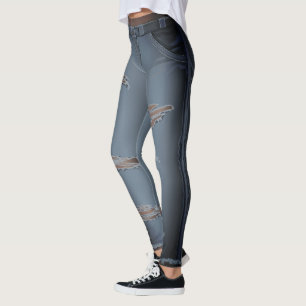 Ripped Jeans Leggings Fun Halloween Leggings