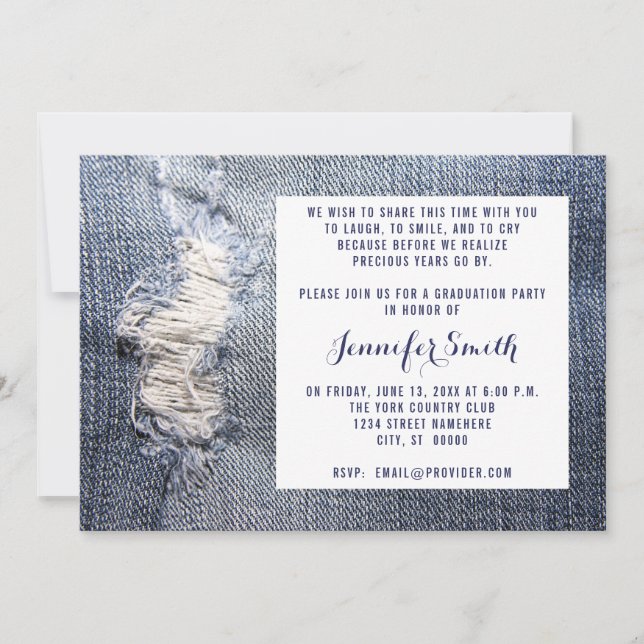 Ripped Jeans Look Graduation Invitations (Front)