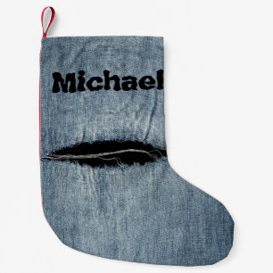 Ripped Jeans - Personalised Small Christmas Stocking