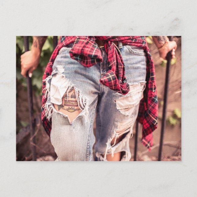 Ripped Jeans & Tattoo postcard (Front)