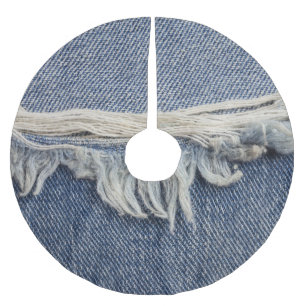 Ripped jeans texture, stylish background. brushed polyester tree skirt