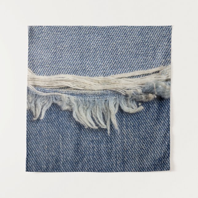 Ripped jeans texture, stylish background. tapestry (Front)