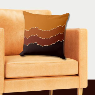 Ripped Orange & Black Stripes Cushion