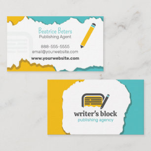 Ripped Paper for Writers and Publishers Business Card