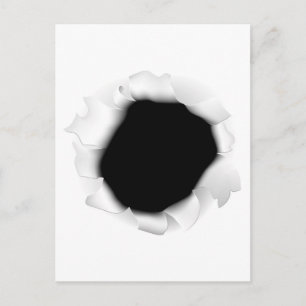 Ripped Paper Hole Postcard