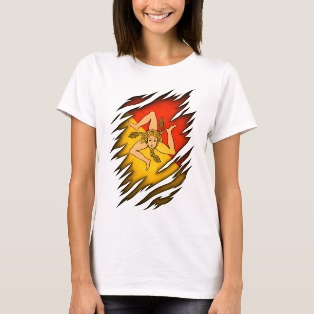 Ripped shirt design with Sicilian flag (Front)