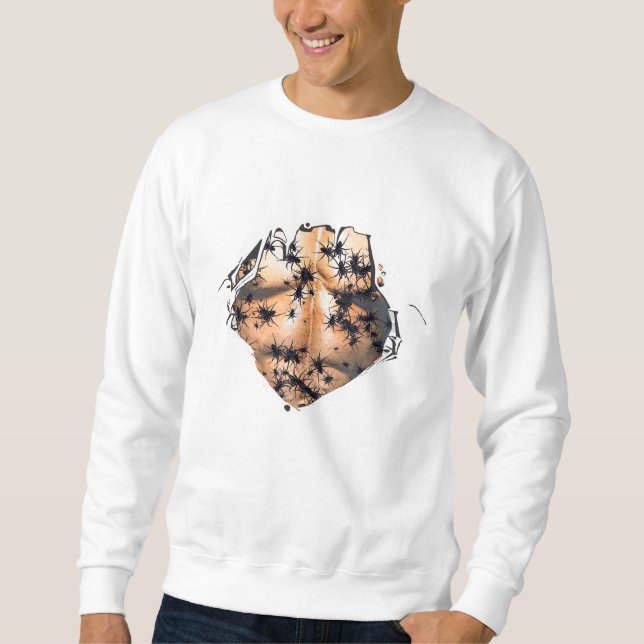 Ripped Shirt Spider Nightmare Halloween Sweatshirt (Front)