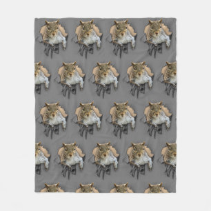 Ripped Shirt Squirrel Fleece Blanket