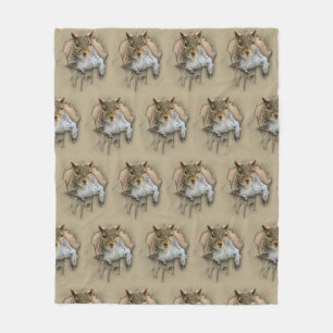 Ripped Shirt Squirrel Fleece Blanket