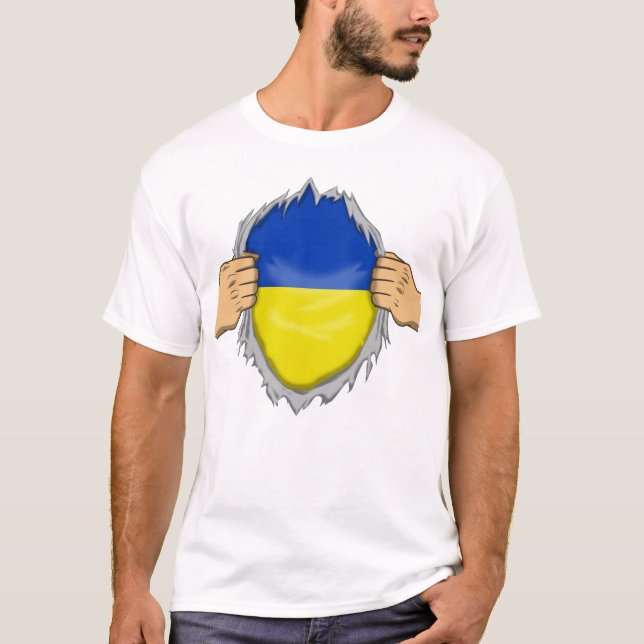 Ripped Shirt Ukraine Flag Within (Front)