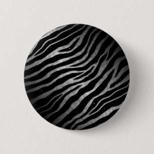 Ripped SpaceTime Stripes - Black/White 6 Cm Round Badge