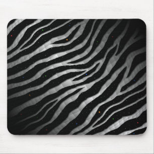 Ripped SpaceTime Stripes - Black/White Mouse Mat
