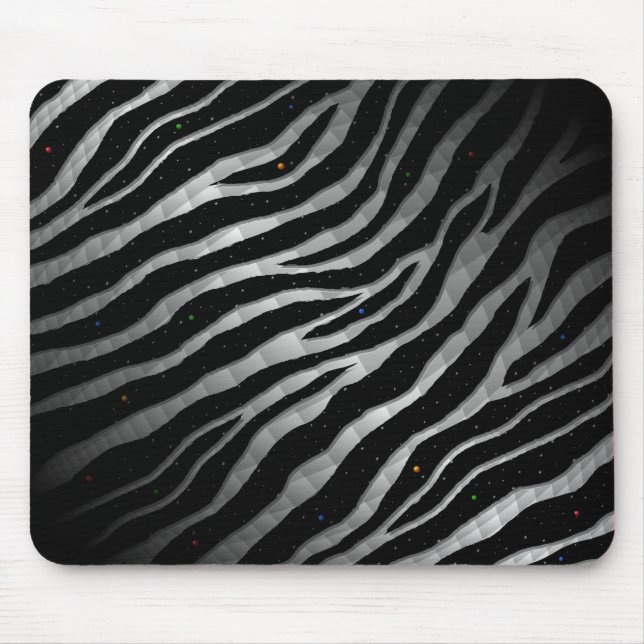 Ripped SpaceTime Stripes - Black/White Mouse Mat (Front)