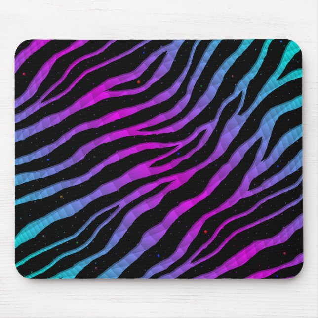 Ripped SpaceTime Stripes - Cyan/Pink Mouse Mat (Front)