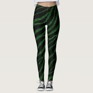 Ripped SpaceTime Stripes - Glitter Green Leggings