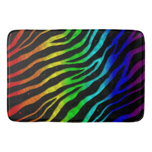 Ripped SpaceTime Stripes - Light Spectrum Bath Mat