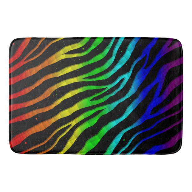 Ripped SpaceTime Stripes - Light Spectrum Bath Mat (Front)