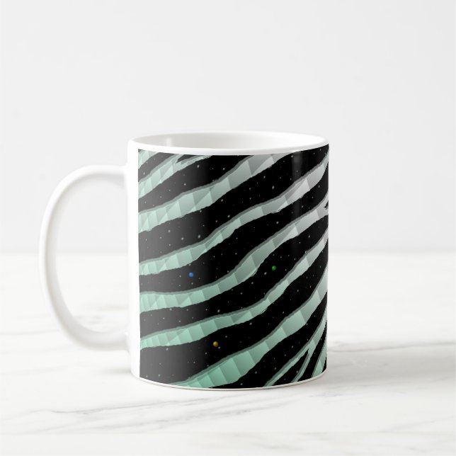 Ripped SpaceTime Stripes - Mint/White Coffee Mug (Left)