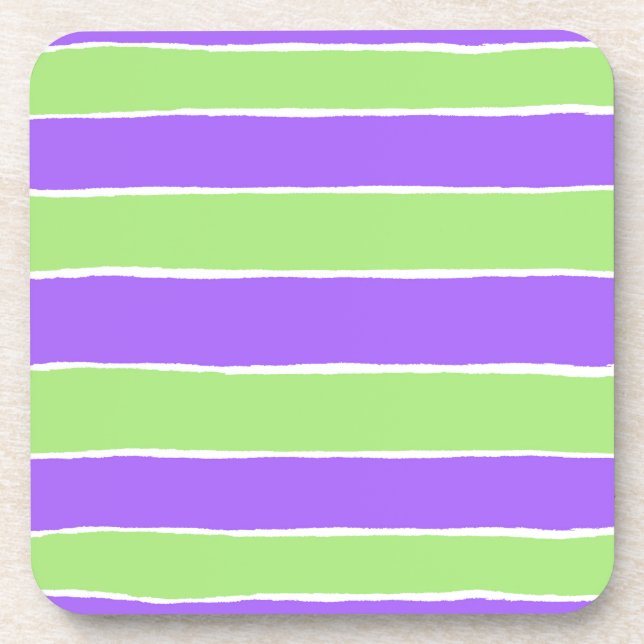 Ripped striped paper pattern coaster (Front)