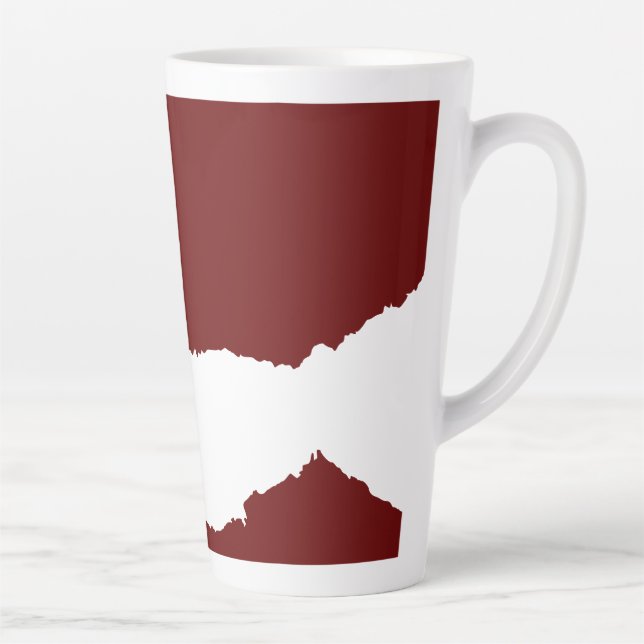 Ripped Wave Deep red Latte Mug (Right)
