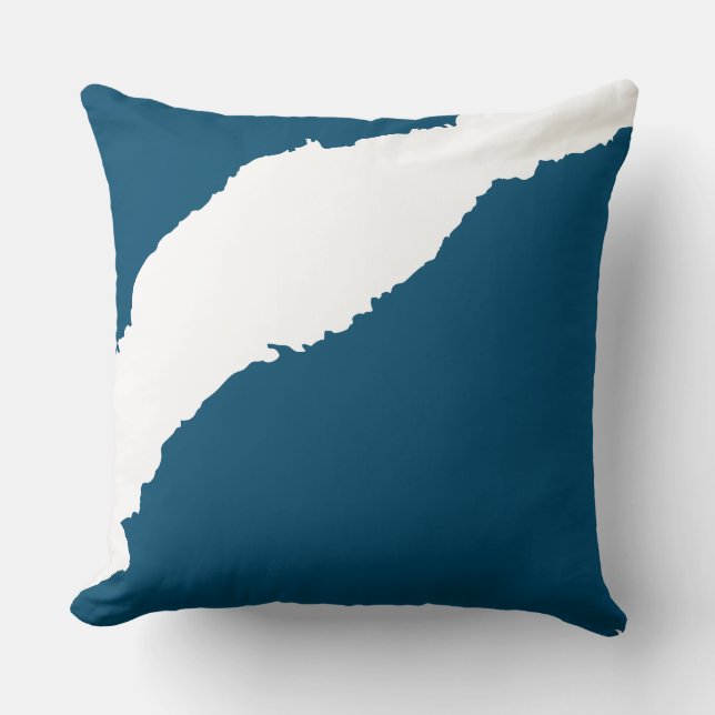 Ripped Wave Ocean blue Cushion (Front)