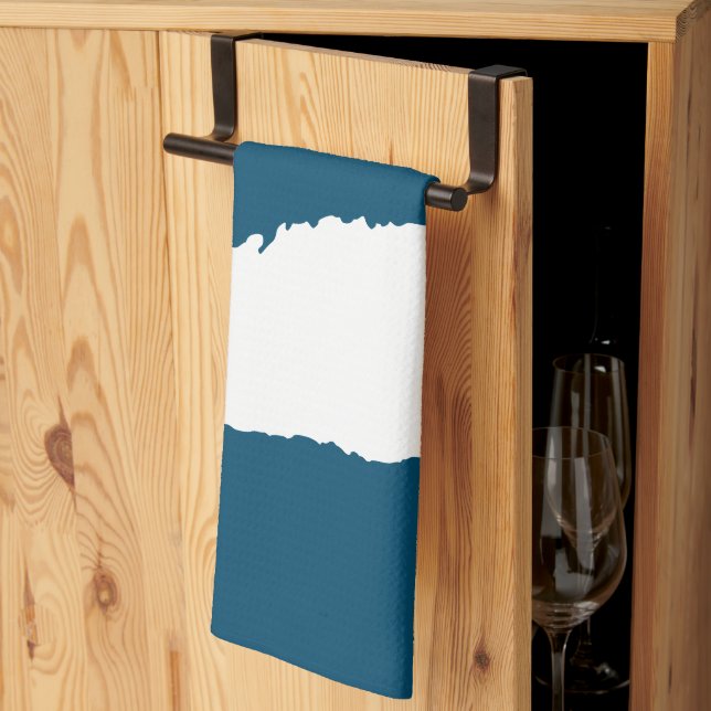 Ripped Wave Ocean blue Tea Towel (Thirds Fold)